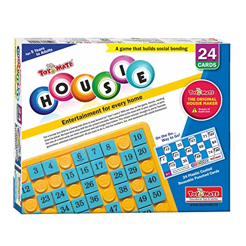 Image of toymate HOUSIE Pack of 24 Reusable Cards- Family Fun Game for Small Gathering- No pins or Pencils Required