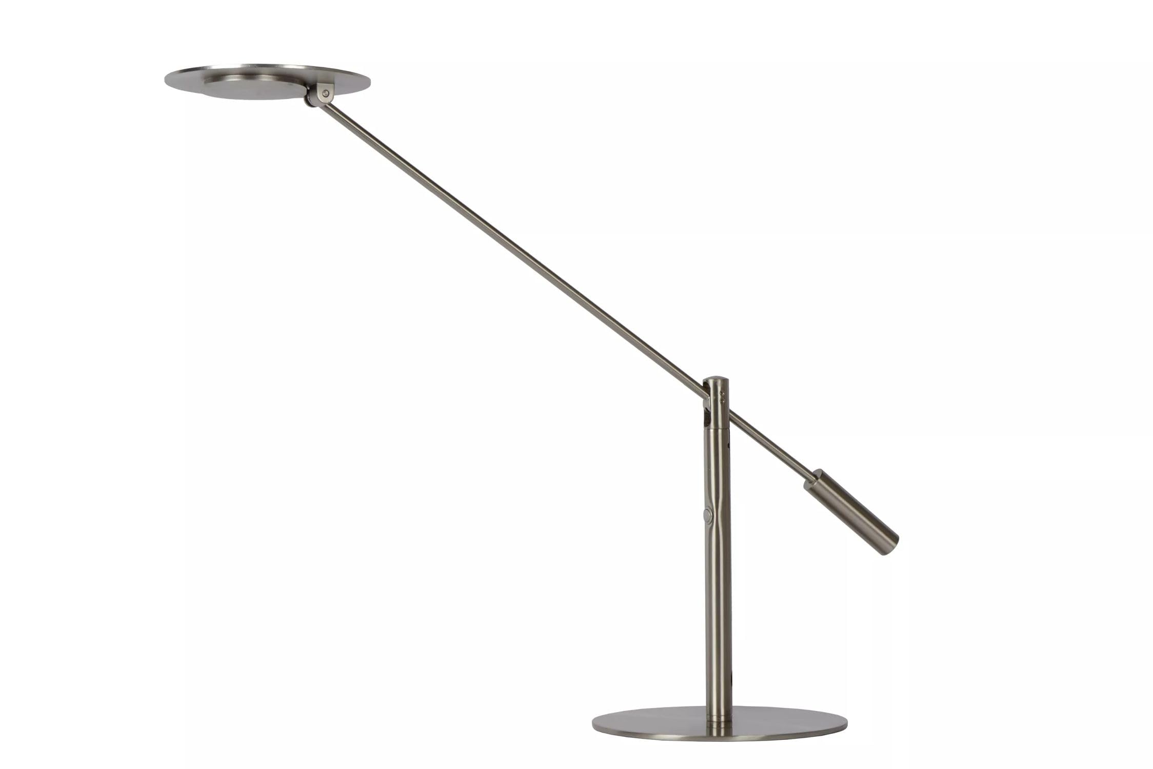 Licht-Erlebnisse LED Tischlampe Metall in Chrom Schreibtisch Büro 50 cm 640 lm 3000 K dimmbar verstellbare Schreibtischleuchte Wohnzimmer LEKO