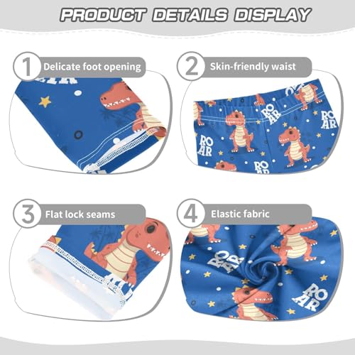 ZZKKO Girls Leggings Cute Dinosaur Cartoon Toddler Girls Clothes Leggings for Girls Toddler Girls Leggings 3-4T3