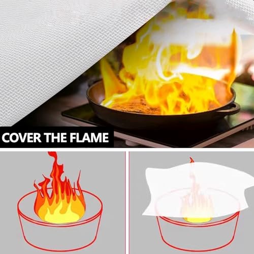 Image of JSE Emergency Fire Blanket for Home, 2 Pack Kitchen Fire Blankets 40″ X 40″, House Flame Retardant Blankets Upgraded Thickened