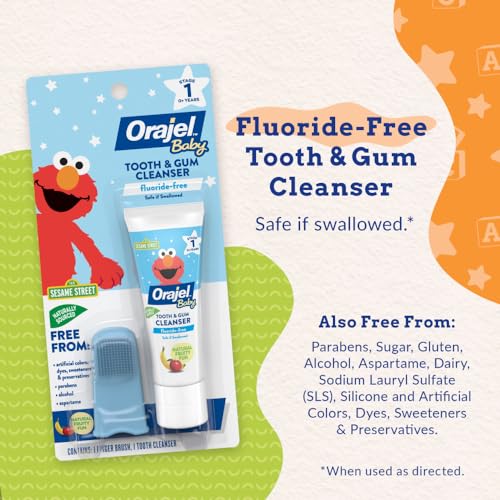 Orajel OJL32561 Baby Elmo Tooth & Gum Cleanser Fluoride-Free, 1 Finger Brush, 1 Toothpaste 1Oz thumb #2