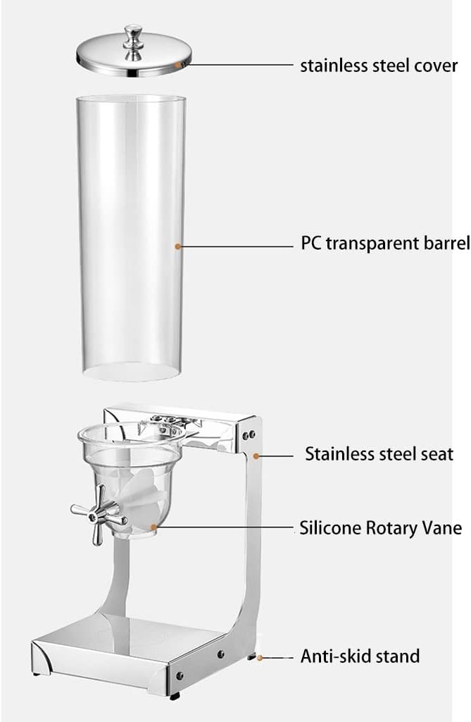Cereal Dispenser Countertop Dry Food Holder Candy Dispenser Machine for Home/Office Desk - Snacks Grains Cheerios Dry Powder Container4L/8L/12L Cereal，Clear-12L