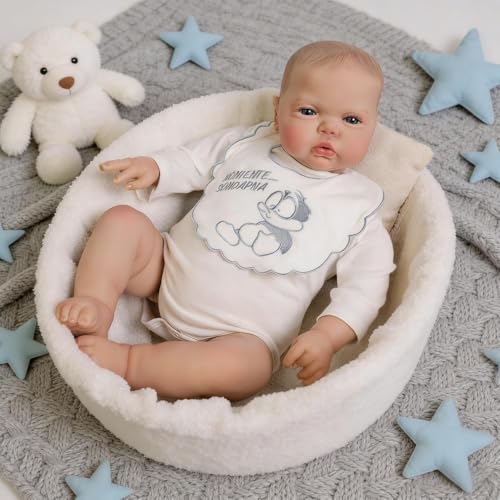 RXDOLL Reborn Baby Dolls Niño pequeño muñeca recién Nacido Realista de 24 Pulgadas con Cuerpo de Tela Suave ponderada bebés Silicona muñeca Juguete niños Regalos