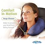 Cloudz Dual Comfort Microbead Airplane Travel Neck Pillow. Super Soft Cozy Plush Fabric on One Side, Cool Relaxing Spandex on The Other! Customize Your Comfort and Support at Home or On The Go!- Blue - Image 4