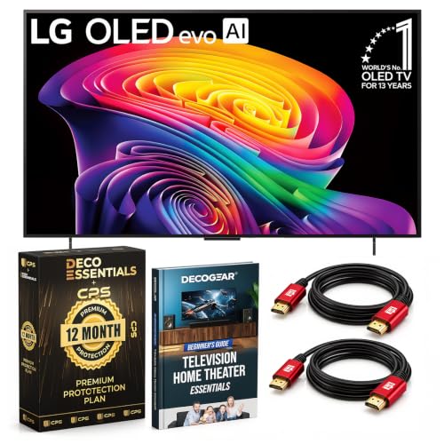 LG 42" OLED evo AI C6 4K Smart webOS TV (2026) OLED42C6PUA.AUSZ Bundle with 1 YR CPS Enhanced Protection Pack, 2X 6FT HDMI Cable and Deco Gear Home Theater Beginner's Guide