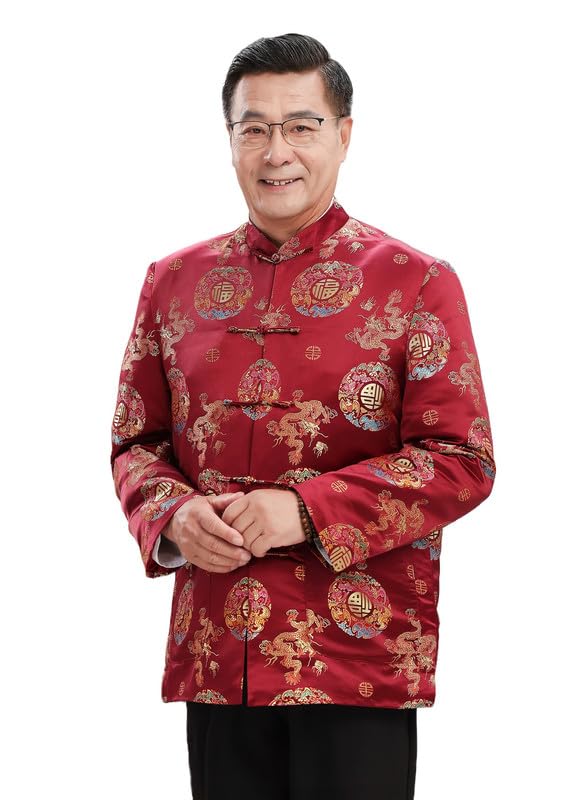 Shanghai Story Autumn Winter Red Fu Embroidery Chinese Traditional Top Kungfu Jacket for Couple