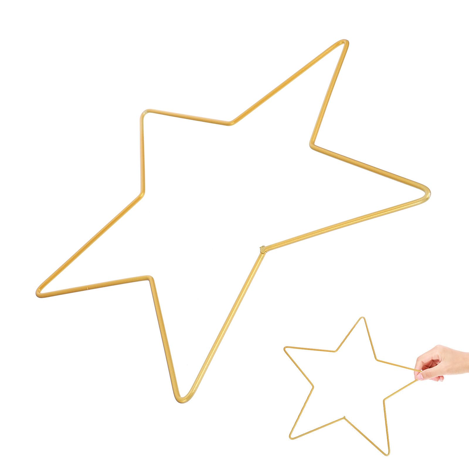 jojofuny Decoración de Navidad Figura de Metal Dorada de 30cm para Colgar en Puerta, Marco DIY Artesanal y Adorno Festivo Hogar