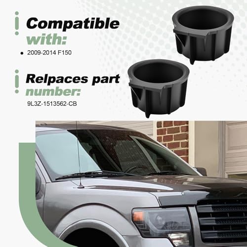 Portavasos delantero para consola 2 piezas negro TPE miniatura 2