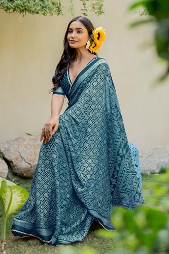 Image of MIRCHI FASHION Women Saree Leheriya Print Chiffon | Lightweight Traditional Sari for Farewell and Wedding Ceremonies with Unstitched Blouse Piece