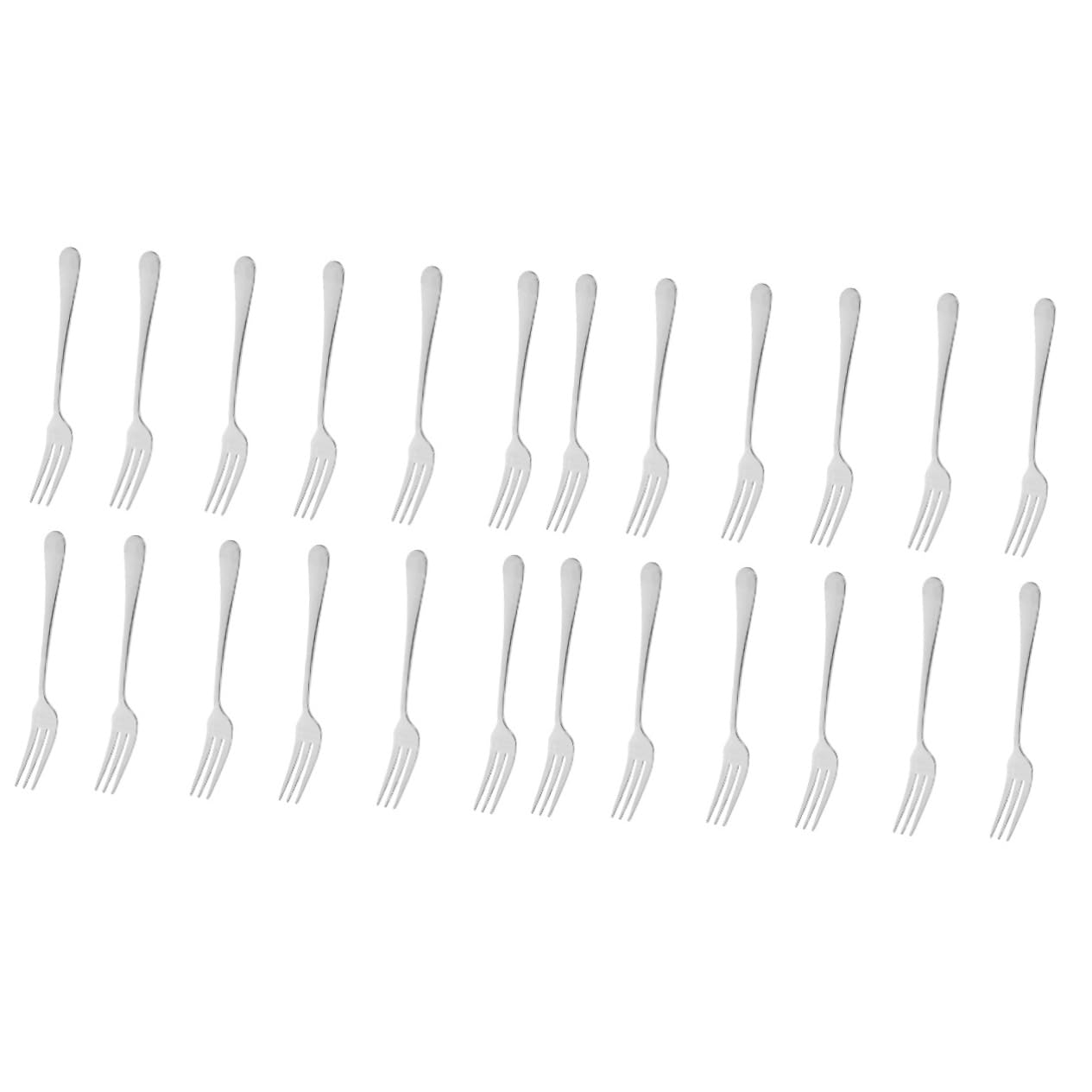 Unomor 2sets Kitchen Stainless Steel Forks Metal Fruit Forks Salad Dessert Cake Appetizer 12pcs*2