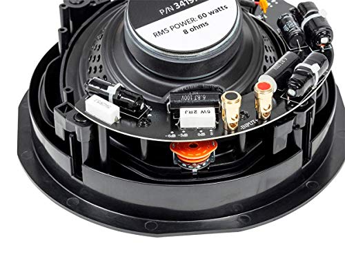 Image of Monoprice 2-Way Carbon Fiber In-Ceiling Speakers - 6.5 Inch With 15 Degree Angled Drivers (Pair) - Alpha Series