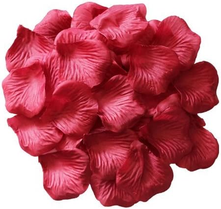 JUYO VONSAN® Individually Separated Artificial Rose Petals Wedding Flowers Favors 1000 Pcs (Dark Red)
