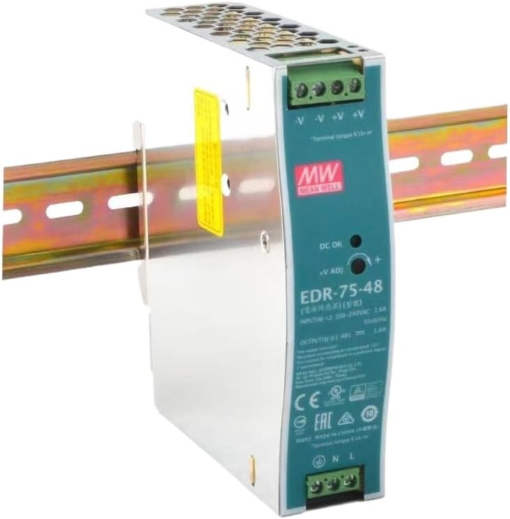 1PCS EDR-75-48 48VDC 1.6A Single Output Industrial DIN Rail Switching Power Supply