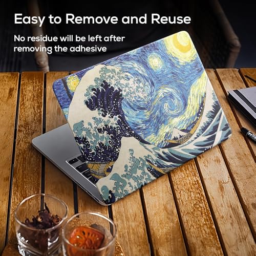 Image of Galaxsia Vincent Van Portrait Top+Wrist Pad Vinyl Laptop Skin /Sticker /Cover Upto 15.6 Inches Laptops Laminated-Removable-HD Quality Compatible for Hp-Dell-Sony-Lenovo-Asus etc.(15x10 Inches)