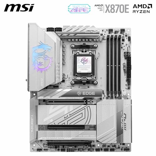 Image of MSI MPG X870E Edge TI WiFi Motherboard, ATX - Supports AMD Ryzen 9000 /8000 / 7000 Processors, AM5-80A SPS VRM, DDR5 Memory Boost 8400+MT /s (OC), PCIe 5.0 x16, M.2 Gen5, Wi-Fi 7, 5G LAN