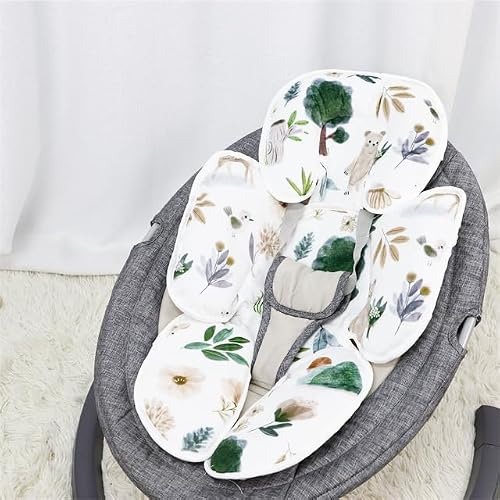 CARUILI 2 in 1 Infant Car Seat Insert, Car Seat Head Support Baby Girls Boys, Soft Newborn Carseat Insert Cushion, Perfect for Carseats, Strollers, Swings (White Animals) - Thumbnail 7