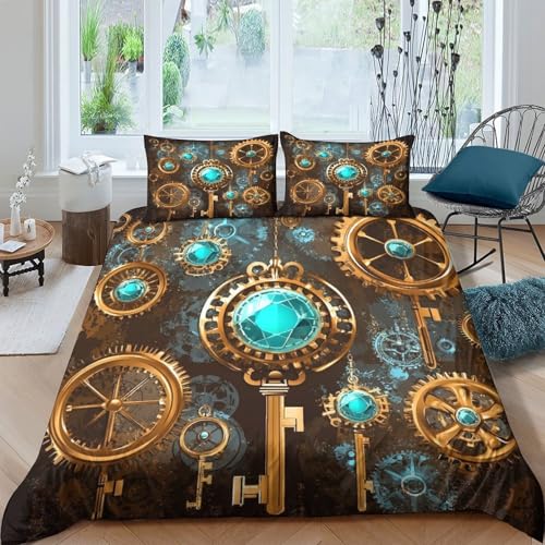 Drap de couette steampunk microfibre lavable machine avec housse mécanique 3D