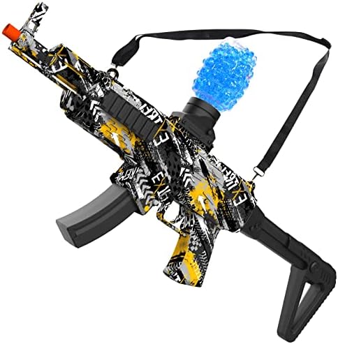 Tansar Gel Balls Blaster Automatic, Splatter Water Bead Orby for Adults and Kids, MAK03 Yellow and Black