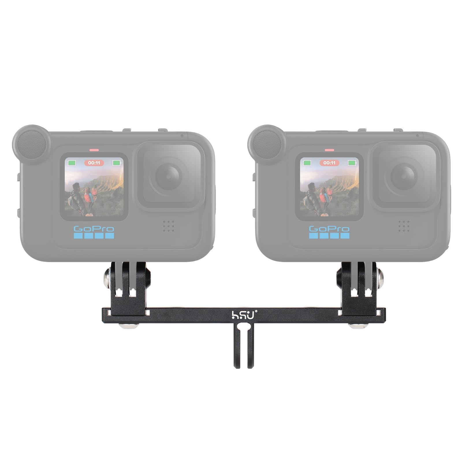 Go Pro Mounts Dual Camera Mount For GoPro & DJI Action Cams - Aluminum ...