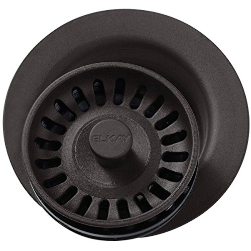 Elkay LKQD35 Polymer 3-1/2" Disposer Flange with Removable Basket Strainer and Rubber Stopper - Mocha
