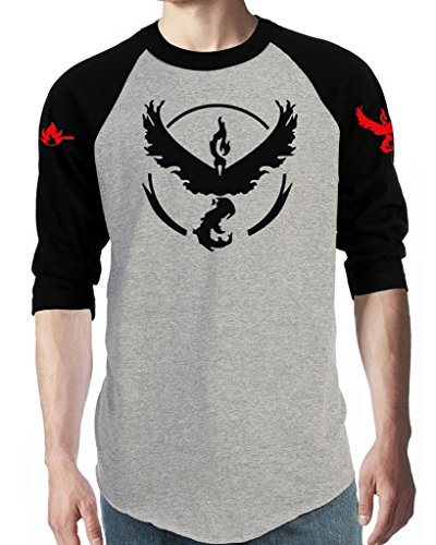 men's Long Sleeved Top Team Valor Team Instinct Team Mystic new style RED-M