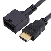 Vista 8 de CY HDMI 1.4 tipo E macho a tipo A hembra Cable de audio de vídeo 1.0 ft 4K 60hz de alta velocidad grado automotriz para auto HDTV H1 coche