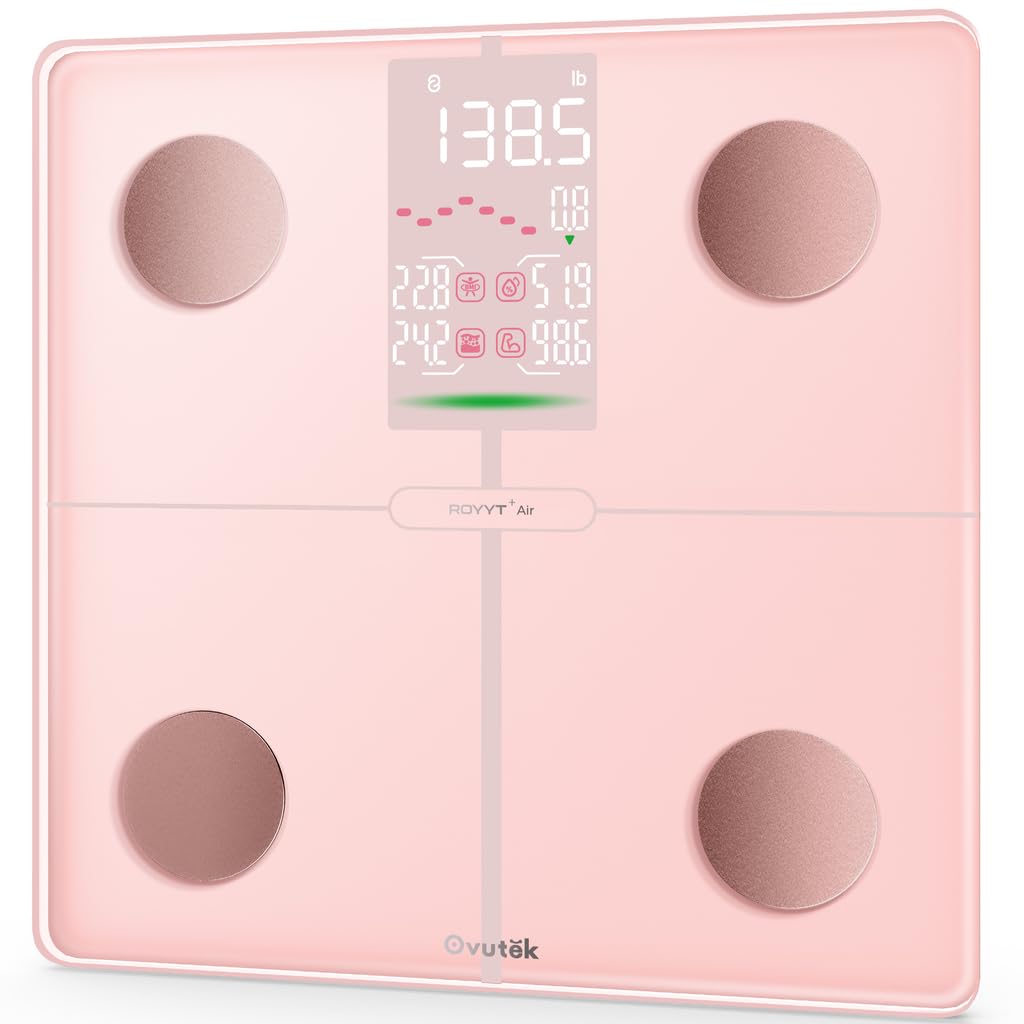 Ovutek Körperfettwaage mit Hohe Genauigkeit, mit 5.3" LED Großem Display