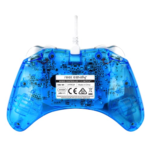Rock Candy Wired Gaming Switch Pro Controller - Zelda Breath of the Wild - Blue - Official License Nintendo - OLED / Lite Compatible - Compact, Durable Travel Controller - See Through - Holiday Gifts