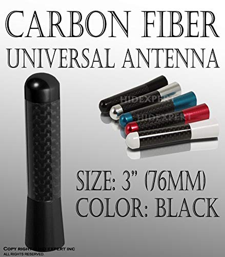 ICBEAMER-3-76-mm-Carbon-Fiber-Polished-Finish-Matte-Black-Aluminum-Short-Automotive-Antenna-with-Internal-Copper-Coil-Universal-Fit-AMFM-Radio-Antenna-Replacement-Compatible-for-Car-Truck-and-Van