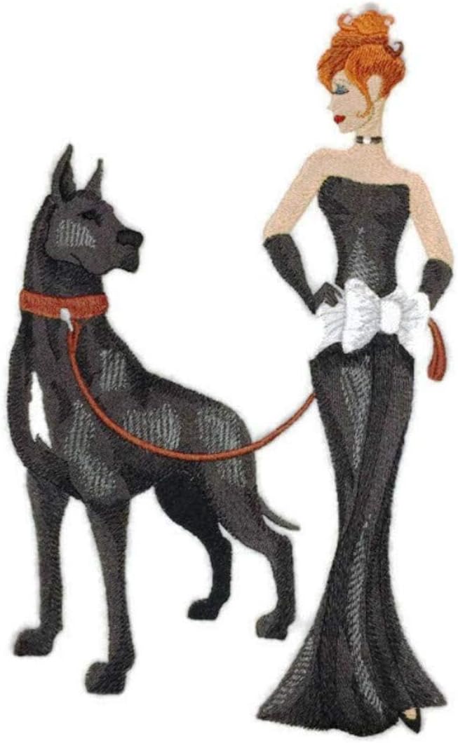 BeyondVision Amazing Custom Dog [Fashionista and Great Dane] Embroidered Iron On/Sew Patch [9.5" x 6"][Made in USA]