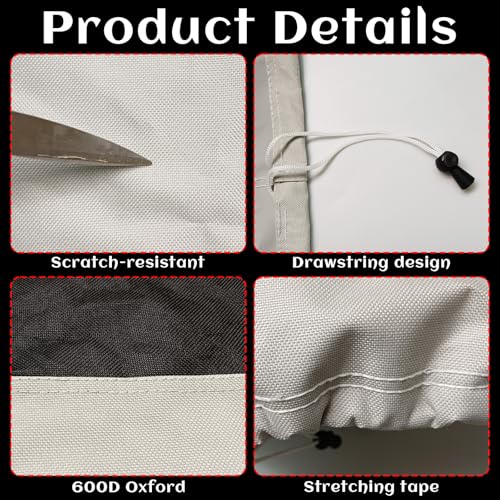 Image of Bilisin 600D Oxford Spare Tire Covers with Handle,Dustproof Wheel Protector, Waterproof Tire Storage Bag for Trailer, Truck, SUV, Tan，Jeep Universal Fits Tire Diameter 21-25.6 Inch