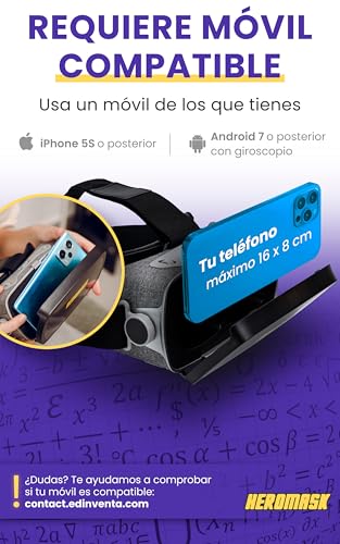 Miniatura 5 de Gafas Vr Heromask Juegos Matemáticas 5-12 Años El Regalo Educativo Que Hace Que Los Niños Pidan: 5 Minutos Más? Tablas De Multiplicar, Sumas, Cálculo Mental Y Mucho Más 3d, Realidad Virtual