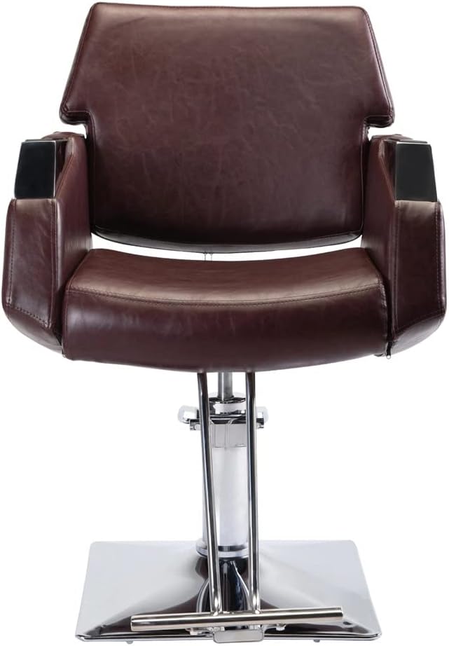Silver Armrest Barber Chair Salon Chair with Adjustable Headrest