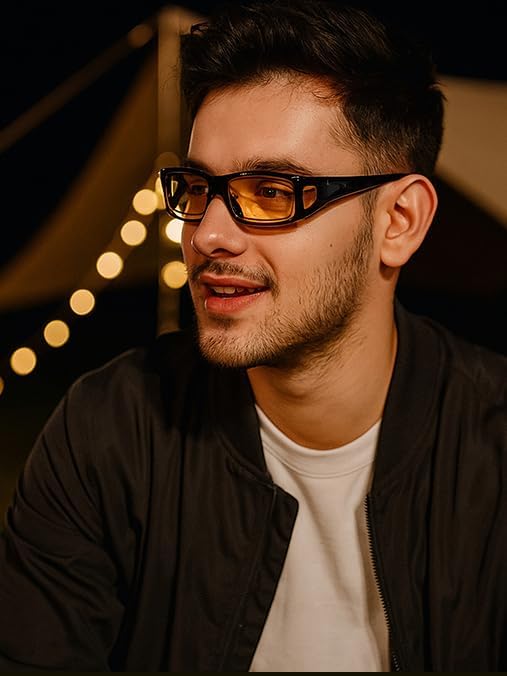 Miniatura 8 de kimorn Gafas de conducción de visión nocturna, para hombres y mujeres, antirreflejos, polarizadas, lentes amarillas