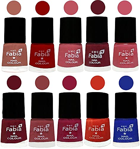 Image of ALL IN ONE (PACK OF 10), Long Lasting Glossy Nail Polish, 6 ml Each, All Vibrant Colours,02411