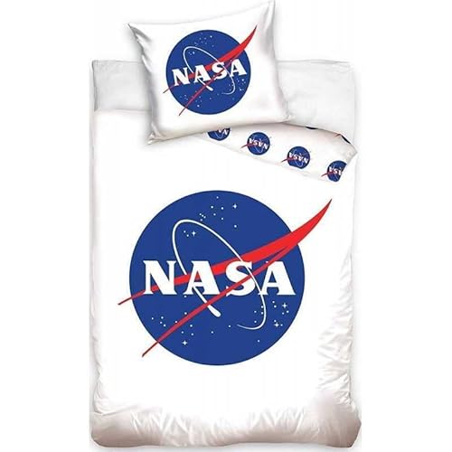 arlis Parure Housse de Couette NASA - 1 Housse de Couette + 1 taie d'oreiller - 100% Coton (Parure de lit NASA, 140 X 200 Cm)