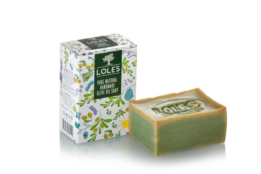 Lole’s Nourishing Pure Natural Handmade & Sundried Olive Oil Soap for Body and Face, Unisex Natural Soap Bar (Single Bar, 7 Oz), All Natural, Organic, Beauty Bar for Softer Skin