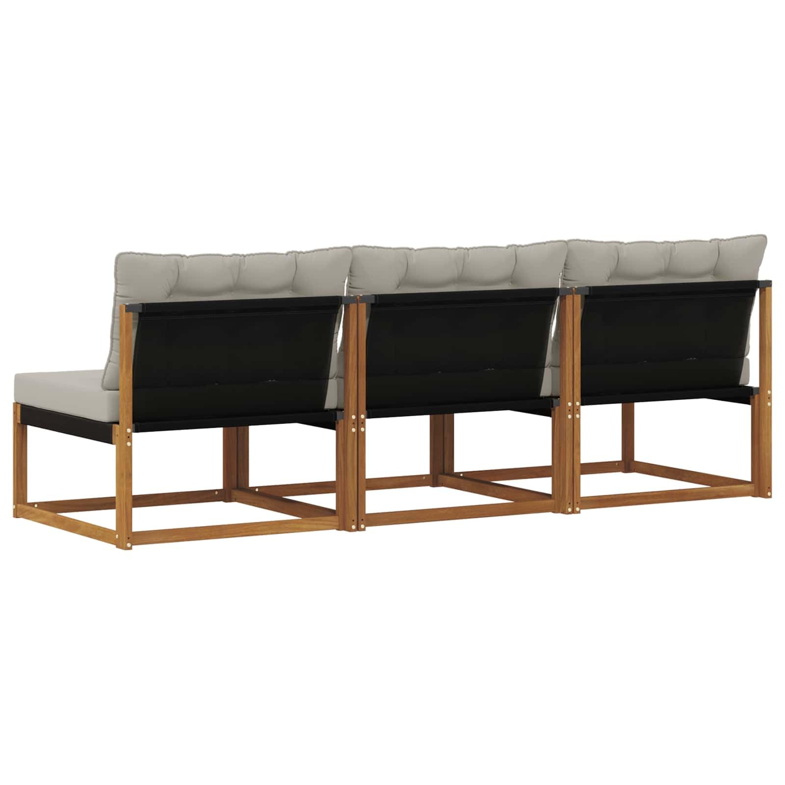 vidaXL 3 Pezzo Divano Centrale per Esterno, Set da Giardino in Legno di Acacia, mobili Moderni, Resistenti alle intemperie, Relax Versatile per Il Balcone