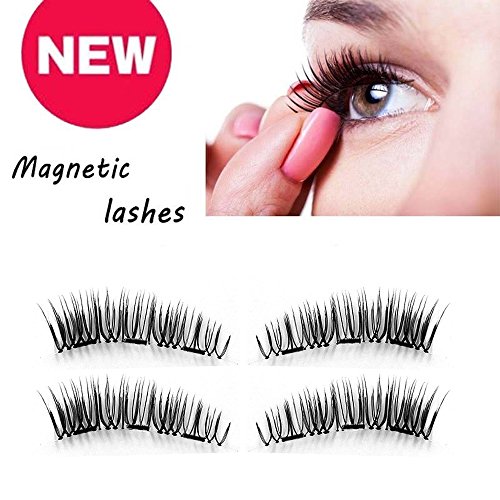 Magnetic Eyelashe 4pcs 3D 3 Magnet Handmade False Eyelashes Reusable Natural Soft Hair Magnet Eye Lashes