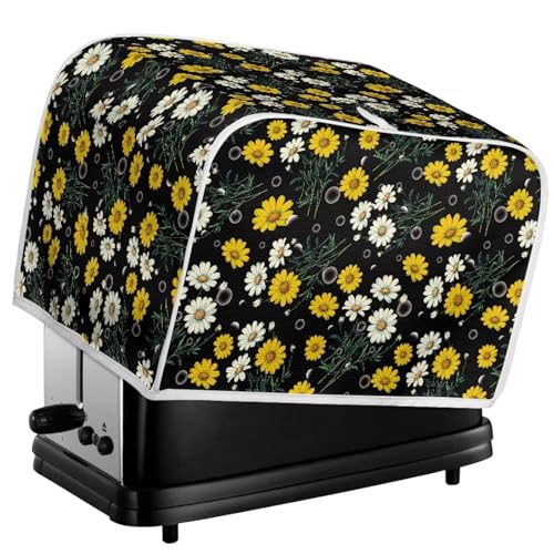 Image of Talayituse Daisy Bubble Print Toaster Cover 4 Slice Wide Slot, Lightweight Bread Maker Cover Dust Protection Washable Appliance Bag, M