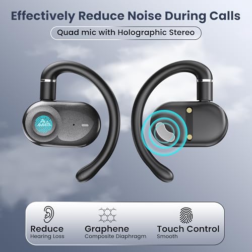 Image of WeCool Moonwalk M3 Pro Open Ear Earbuds Wireless with Multi-Angle Adjustment, Bluetooth 5.4 Ows Earphones with Call Noise Reduction, Ear Safe Headphones with Mic, 60Hrs Playback, IP55 Waterproof