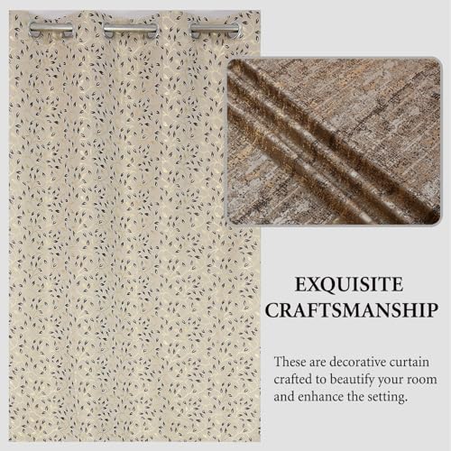 Image of FRESH FROM LOOM Opaque Curtains for Door 10 Feet Long|Big Window Curtain Polyester Weaved Parda|Modern Parde for Living Room Bedroom|Home Office Screens (Set of 3 |Coffee) Rod pocket