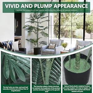 Faux plants indoor tall 7ft fake palm trees set of 2 artificial floor plant for living room large tropical plants with pot bedroom office home decor outdoor7ft pcs  urban country home decor