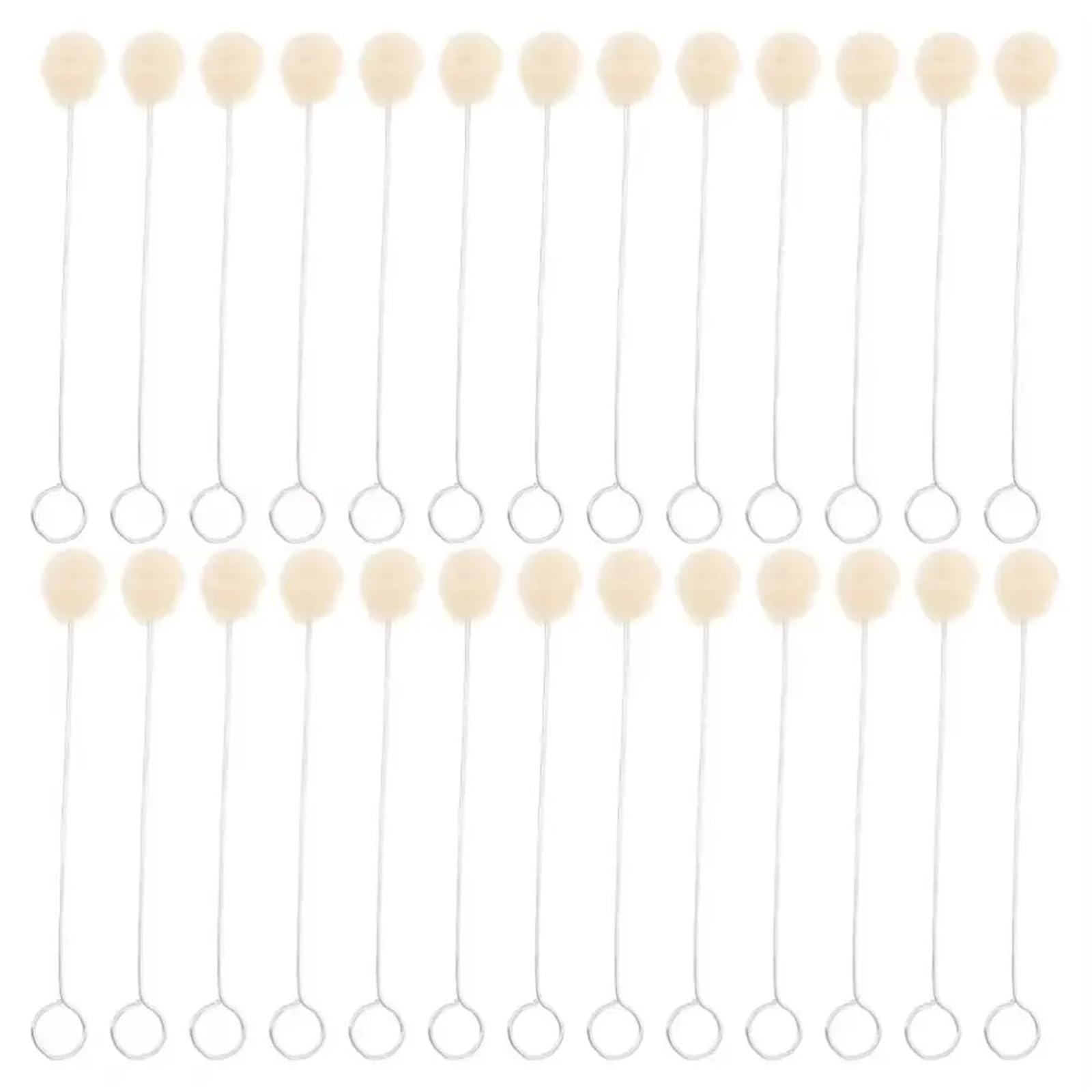 Wełniane pędzelki kulkowe, 200 szt. Pędzel malarski w białych skórzanych kulkach wełnianych 12,5-15 cm(1 count (Pack of 1))