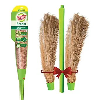 Scotch-Brite Combo | No-Dust Broom, Long Handle, Easy Floor Cleaning (Multi-use) | 1 Additional Refill Head