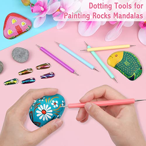 5 Pcs Nail Art Dotting Tools Tracing Stylus, Selizo Embossing Stylus With Double Sized Ball Tips, Nail Dotting Tool For Nail Art Design, Mandala Dotting, Drawing, Painting, Transferring, Tracing #TOP4