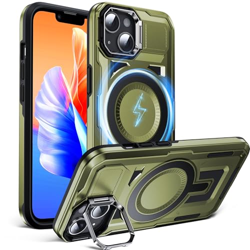 Coque iPhone 13 MagSafe antichoc militaire de haute qualité couleur vert olive