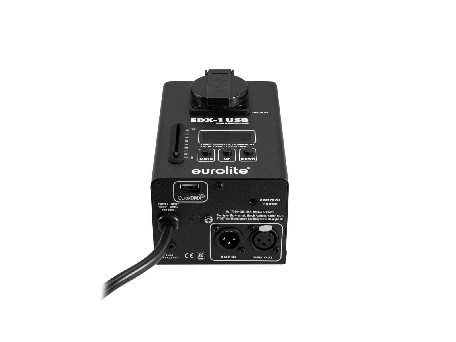 EUROLITE EDX-1 DMX USB Dimmer pack | dimmer DMX a 1 canale con presa QuickDMX