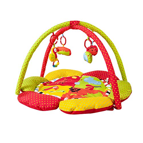 Red Kite 2in1 Safari Activity Playgym & Mat - Petal Shaped - Suitable from Birth