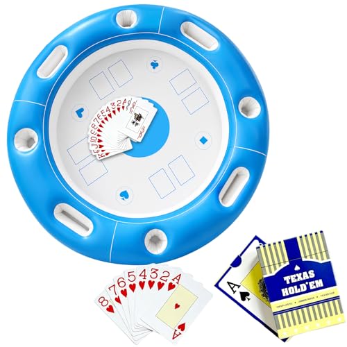 QIANAI Table Flottante pour Piscine, Table de Jeu Gonflable avec Porte Boisson, 100 cm Bar Flottant Jeu de Piscine pour Adultes, Table de Jeu Flottante pour...